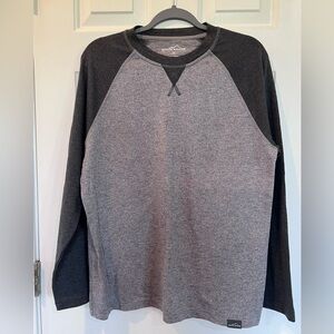Eddie Bauer Two-Tone Gray & Charcoal Raglan Long Sleeve Shirt